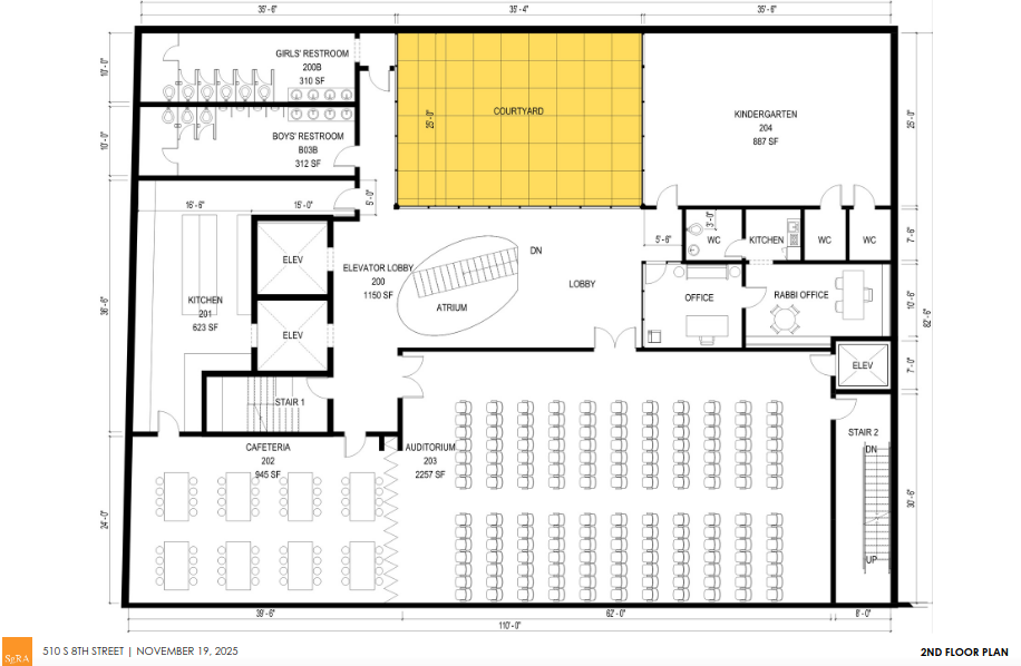 2nd Floor Plan -- School & Event Center (Nov 2025)