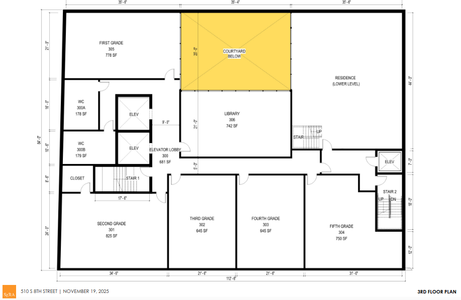 3rd Floor Plan -- School & Event Center (Nov 2025)