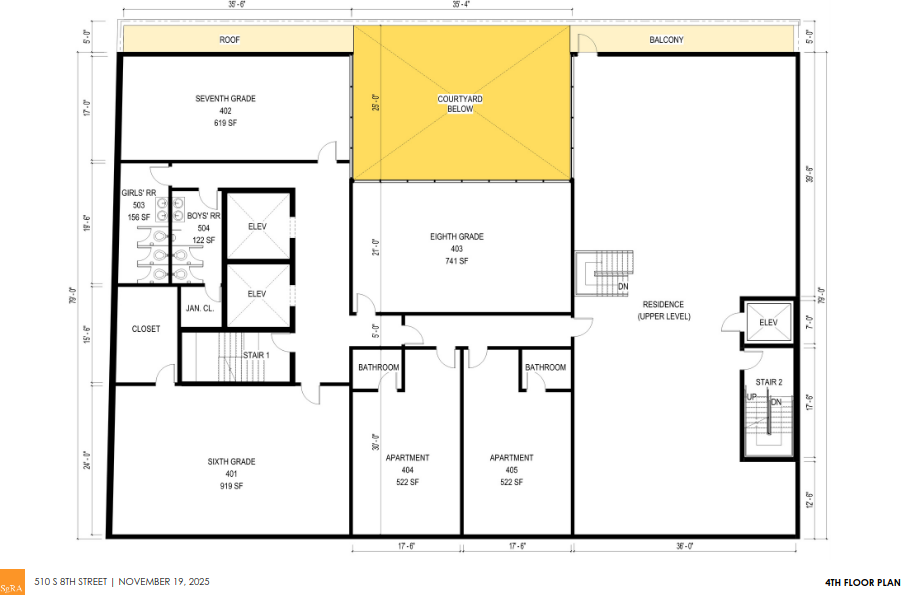 4th Floor Plan -- School & Event Center (Nov 2025)